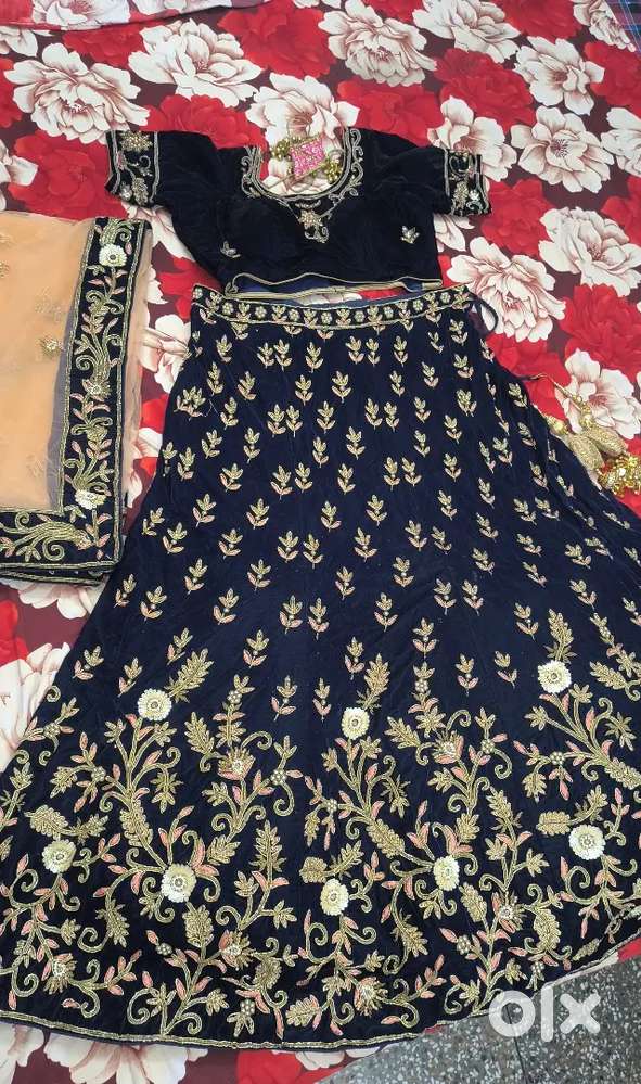 Velvet heavy lehenga party wear look