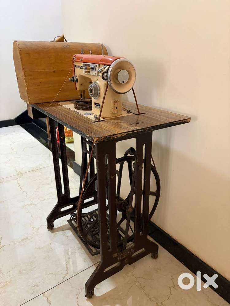 Vintage USHA (Flora) Sewing Machine on Cast-Iron Treadle Stand