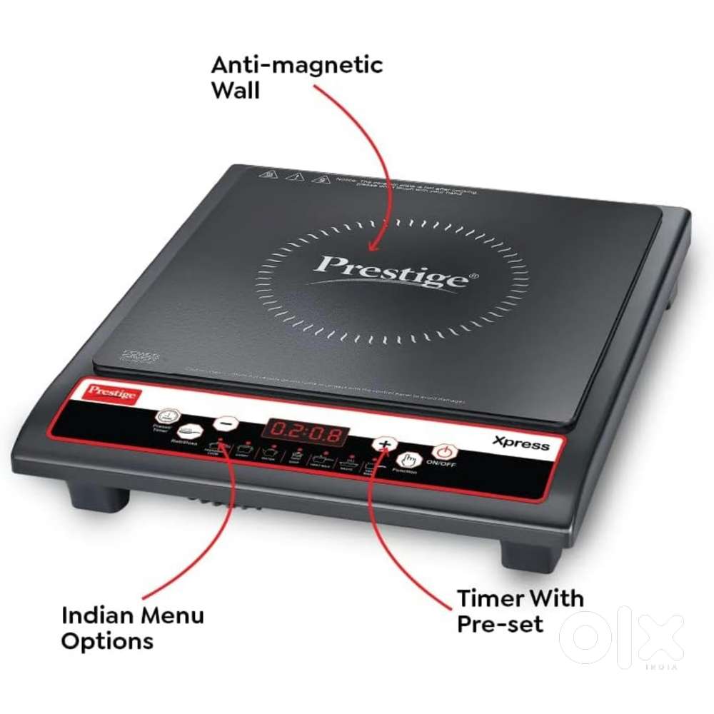 Prestige Xpress 1200W Induction Cooktop with Ceramic Plates, Black