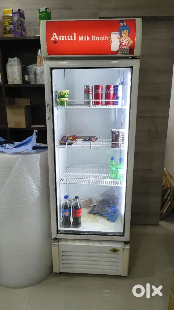 Vertical glass single  door fridge