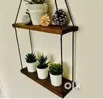 Wooden wall shelves