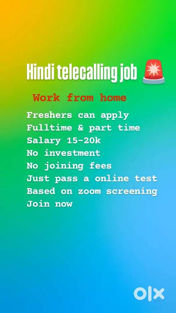 Hindi telecalling job freshers can apply