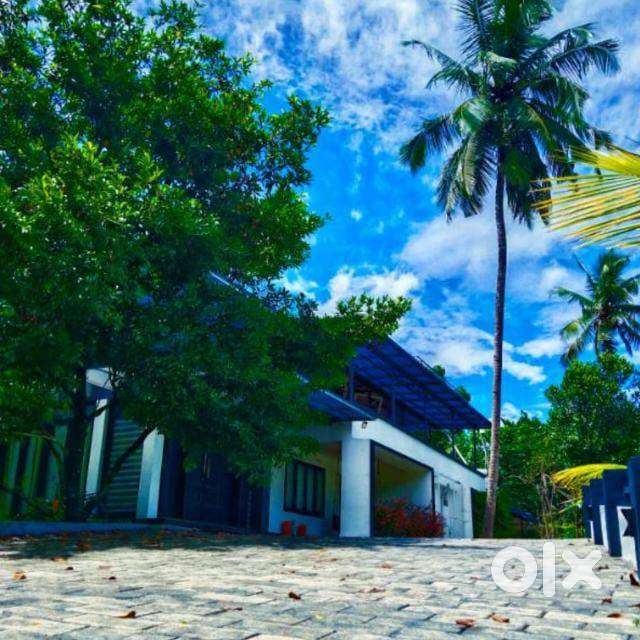 Country side House with green scenic - nature view