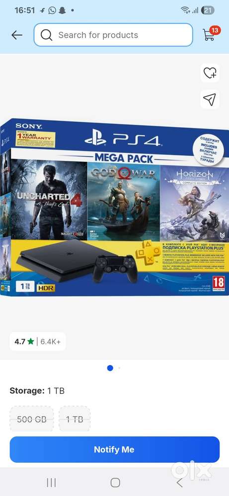 Ps 4  console 1 tb edition