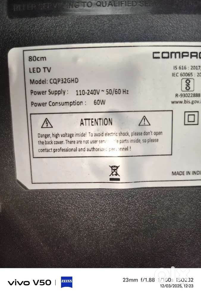 compaq cqp32ghd led tv