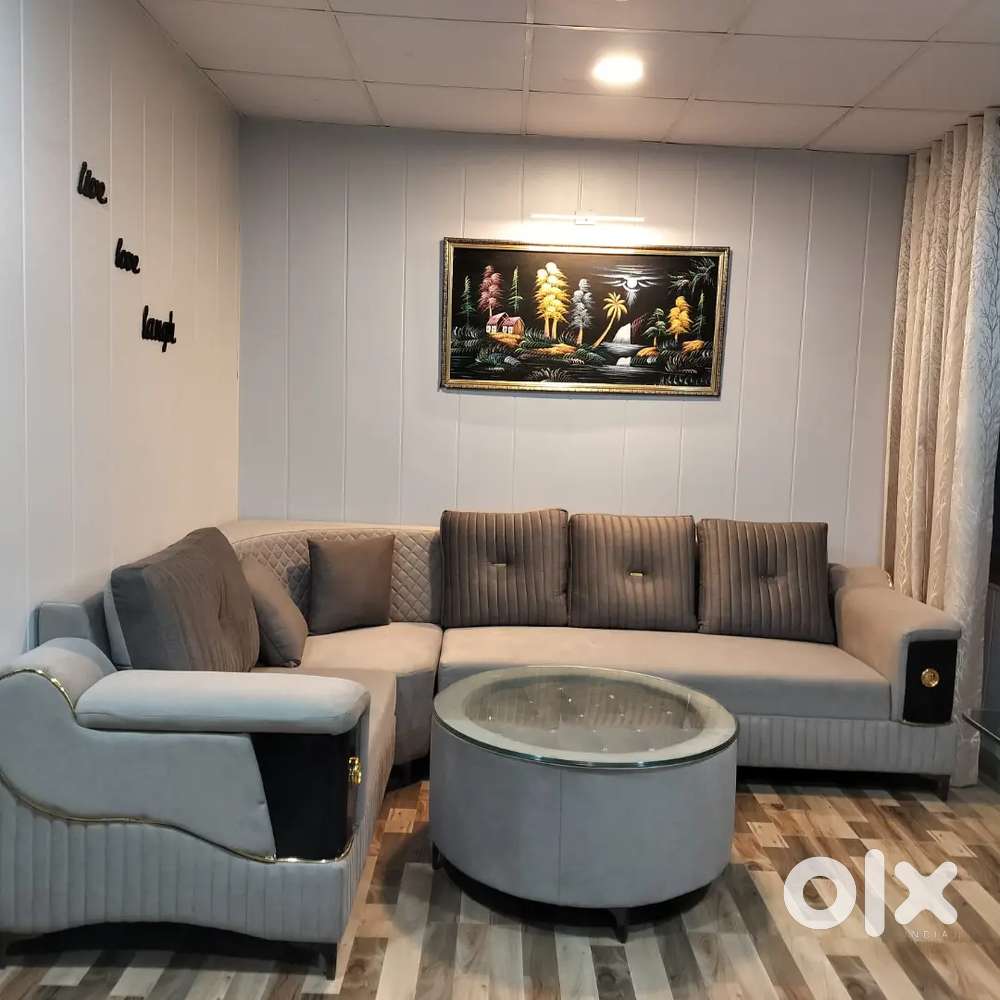 6 Seater new sofa with Glass center table