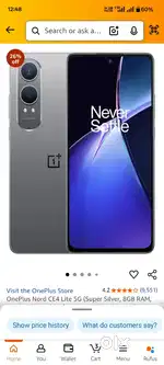 OnePlus Nord CE 3 Lite 5G 121GB/256 GB 8GB RAM