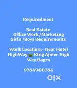 Real estate urgent requirements girl's nd boys
