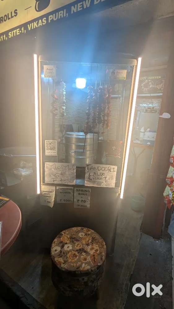 Stainless steel CHAAP counter with 30kg iron tawa and steel table