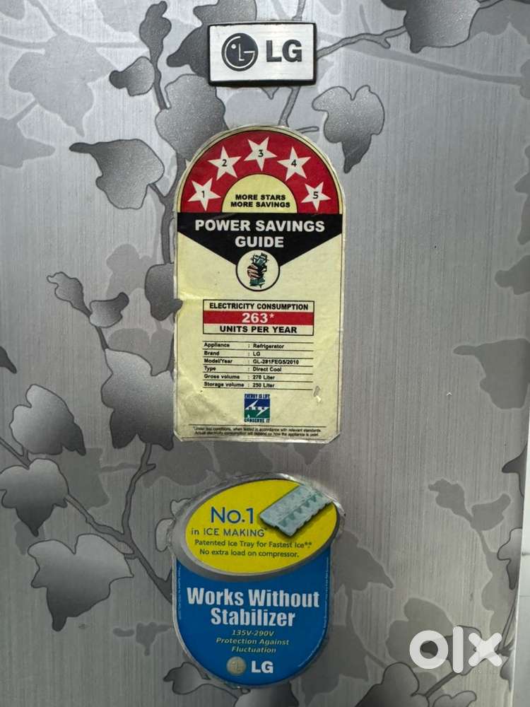 LG FRIDGE 270 LITER 5 STAR