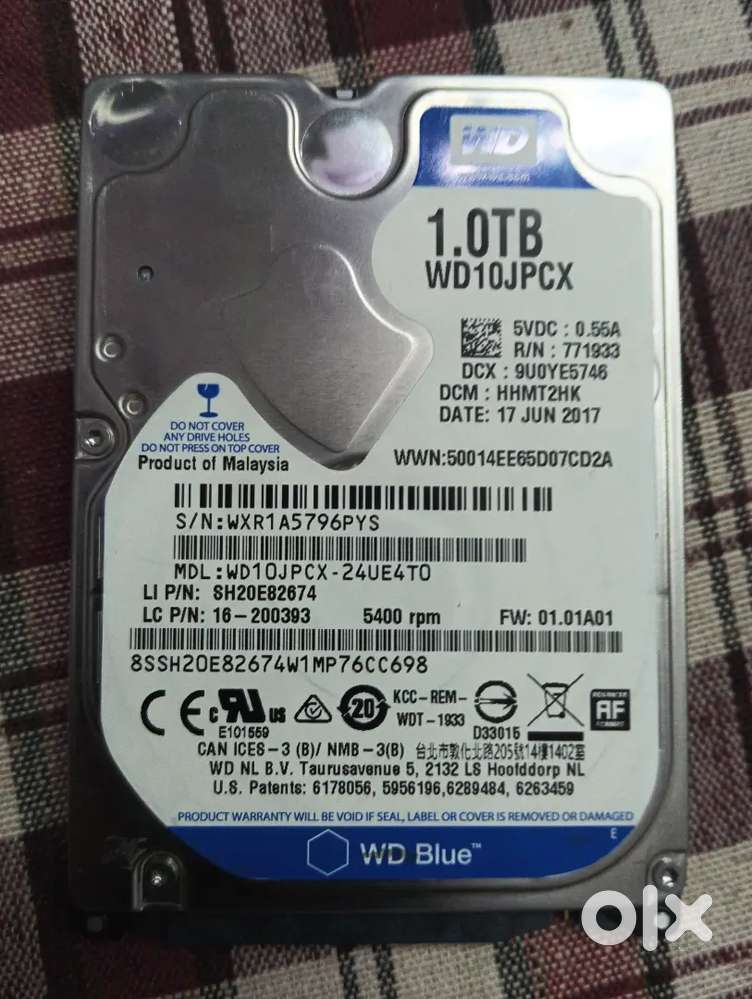 WD Blue 1TB Laptop Hard Drive (Used, 100% Working Condition)