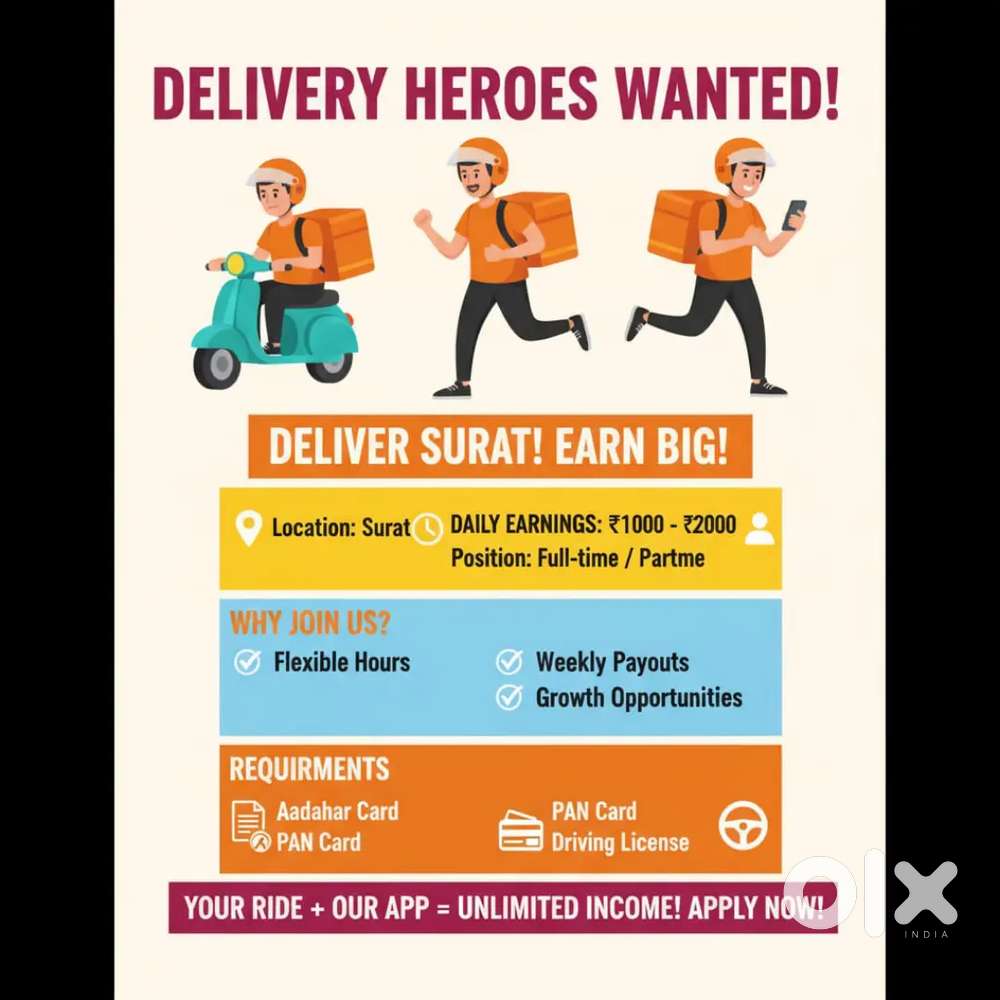 Need Delivery Partners Daily payment