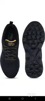 Skechers GO RUN 400 Walking Shoes For Men (Black, Gold, 9)