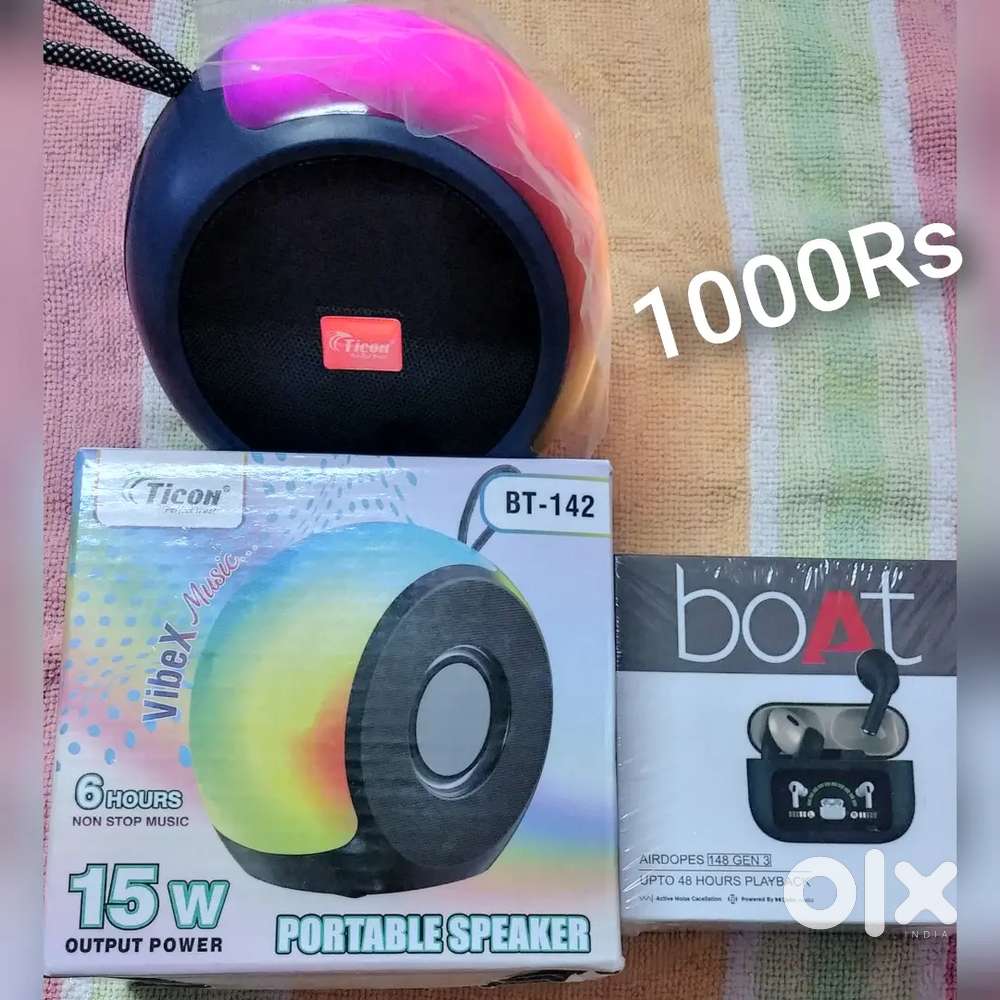 Realme earpod+Bluetooth speaker+Headphone(All new brands)