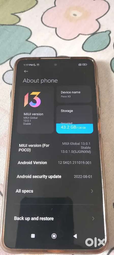 Poco X3 6+2 GB/128 GB Rs.8000 in good condition