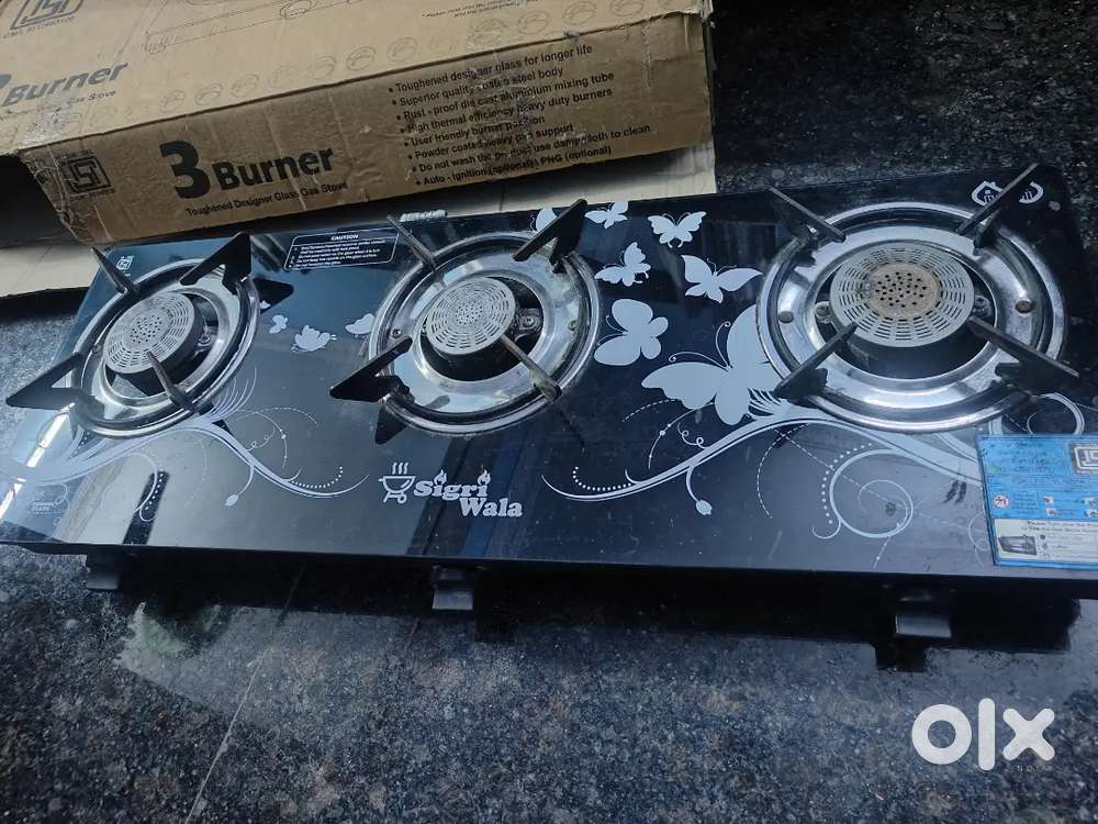 Gas stove 3 burner auto ignition
