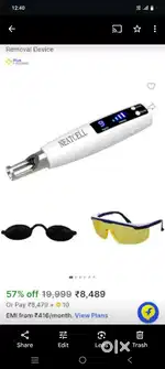 Cordless blue light pen