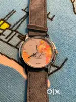 Men Wrist watch with moving aeroplane second hand