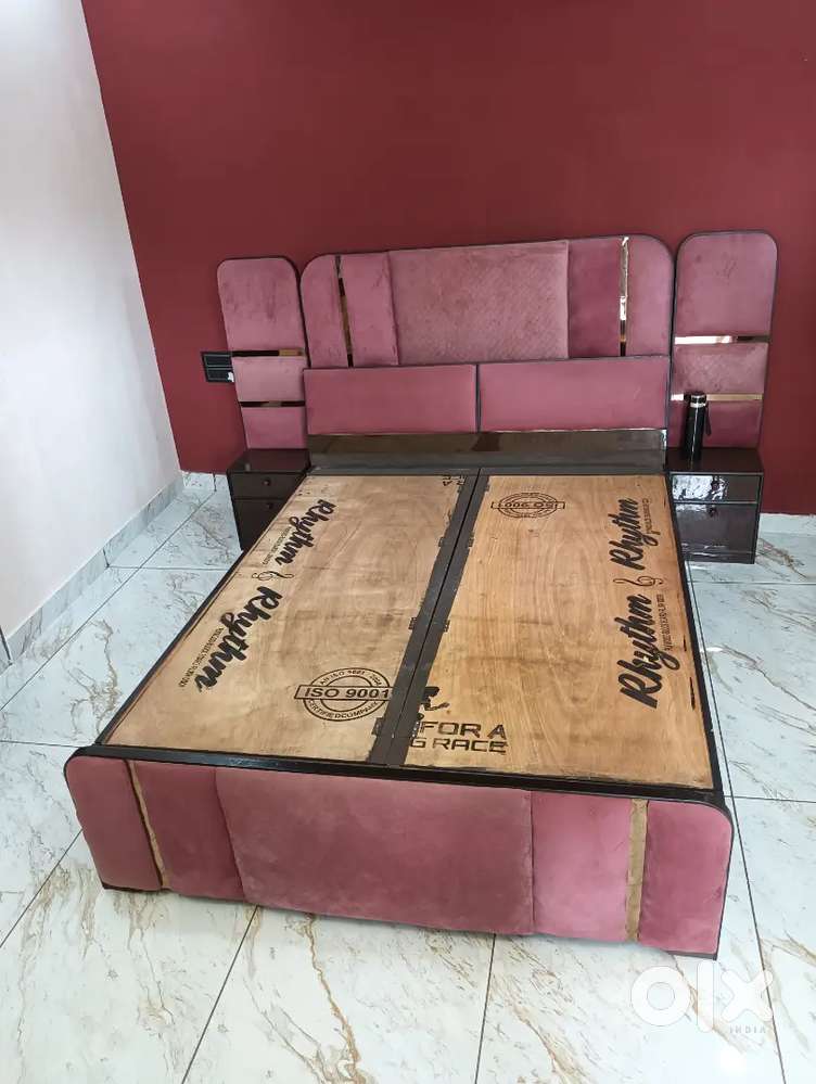 Plywood mad Bed size 5X6.5 and 2- side table