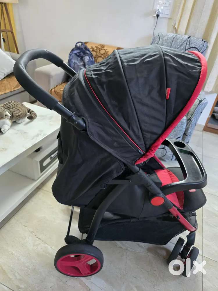 Premium Black & Red Baby Stroller/Pram