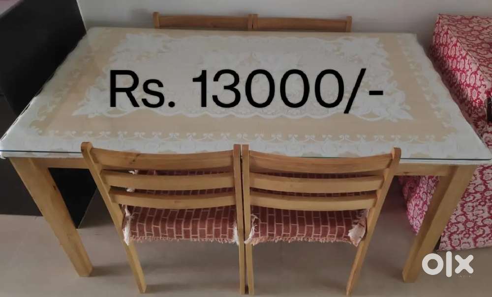 Dinning Table, Juloo, Chair, SS Setti with mattress and Corner Stand.