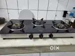 Elica 3 Burner Glass Top Gas Stove