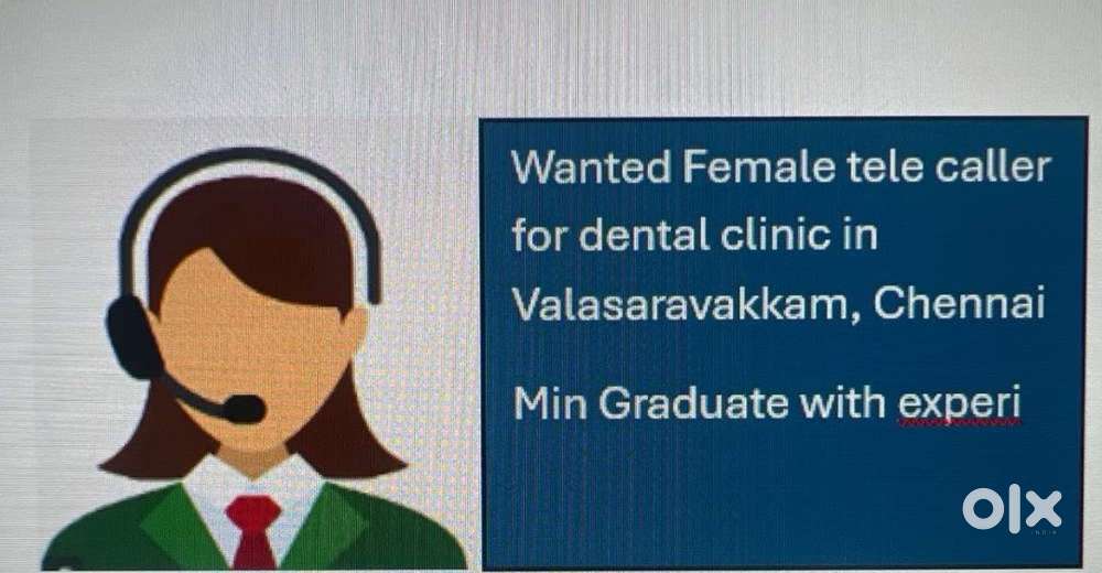Telecaller and receiptionist for Clinic in Valasaravakkam