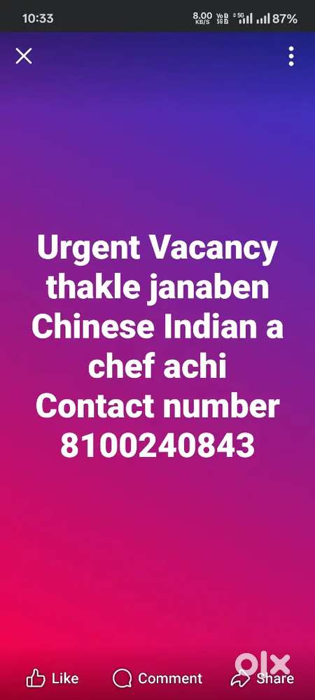 I'm Indian Chinese chef