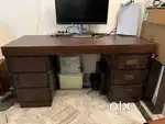 Segun wood + Plywood Long Study Office table with 3D Lamination