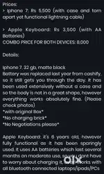 Iphone 7, 32 GB and Apple Keyboard