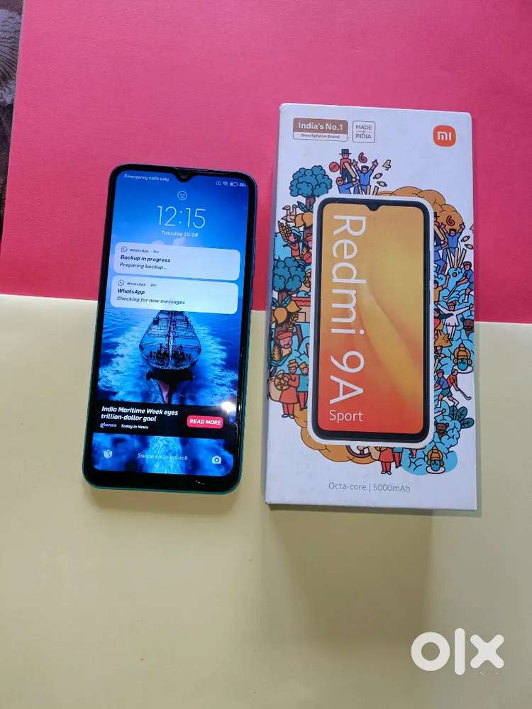Original display Redmi 9A superb condition phone with box no scratch