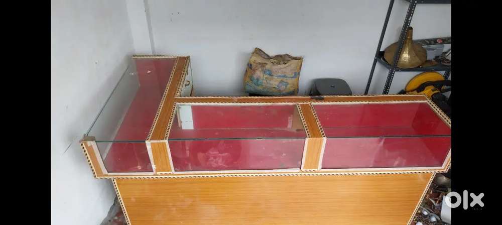 Jewellery shop counter L shape heavy weight and brown finishing drow