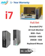 Graphics  Keyboard Mouse  Ram - 8GB DDR3  Hard Disk - 500GB  All Basi