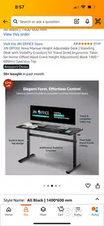 Study/ work table with height adjustment - used- 6 months  old-