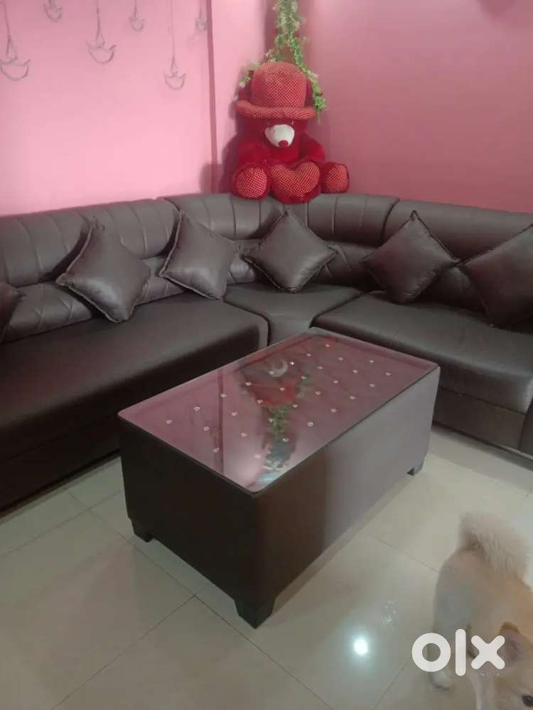 L TYPE SOFA SET (REXINE)