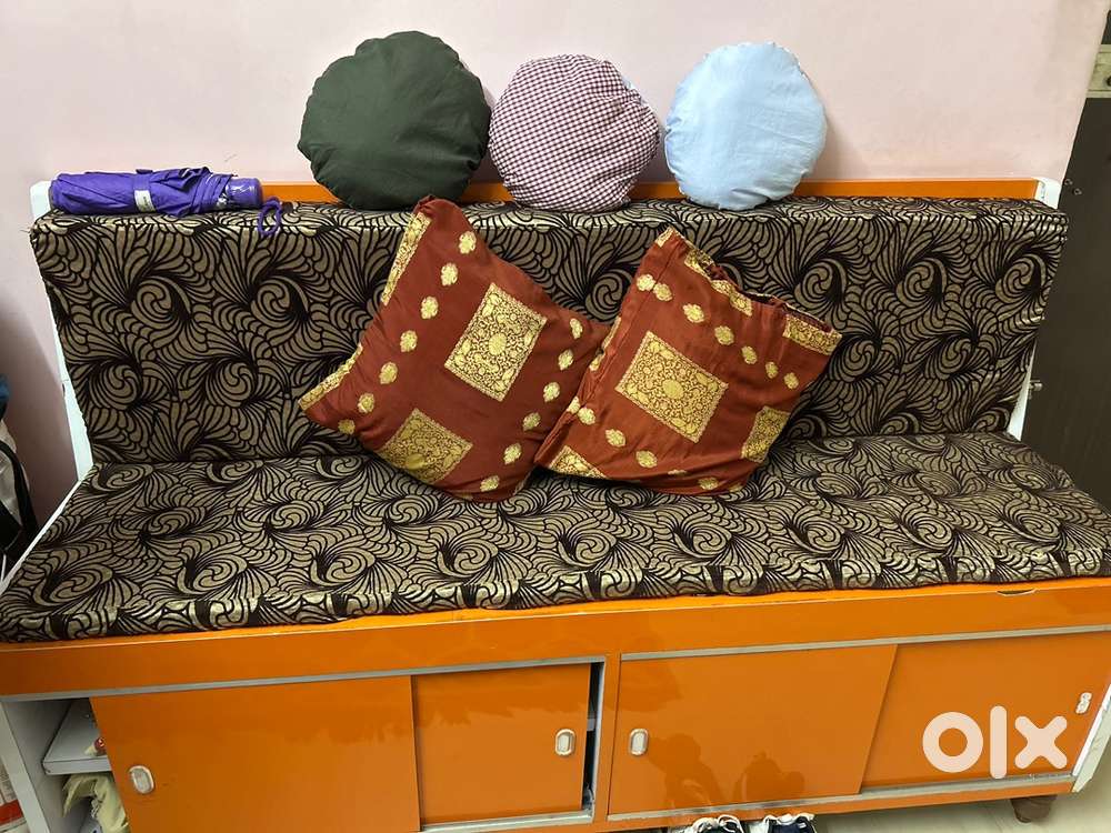Wooden sofa cum shoe rack ..