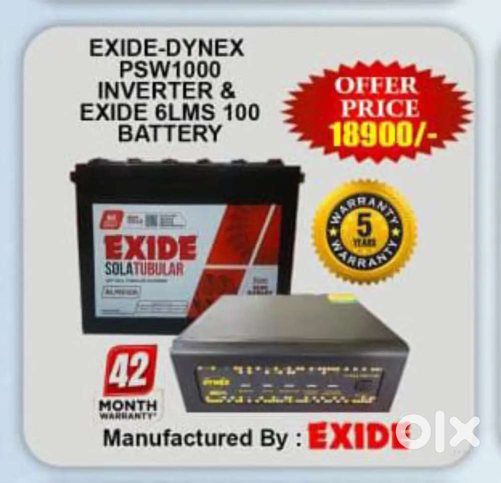 Exide dynex psw 1000+ Exide 6 LMS 100 ah battery