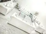 Royal crystal white Leather sofa