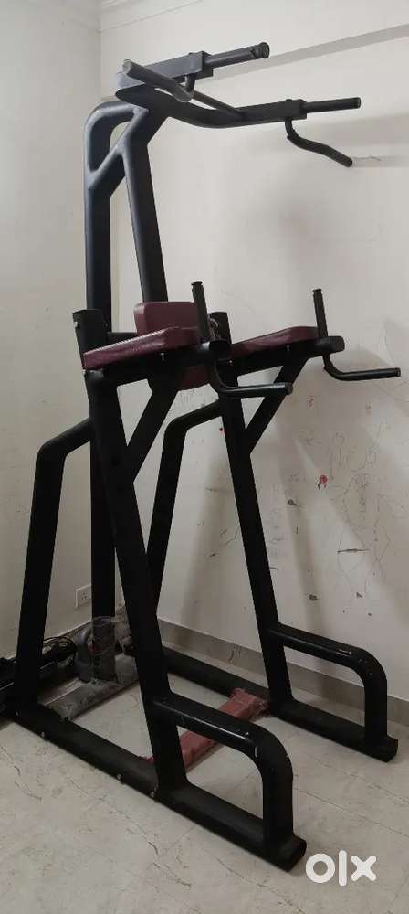 Gym Bench with Weights and Full Pull Up Bar Station