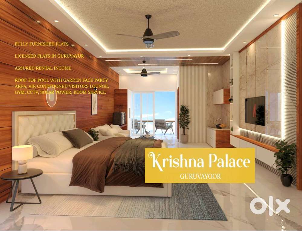 FULLY FURNISHED FLATS NEAR BY GURUVAYUR TEMPLE, JUST WALK FROM TEMPLE