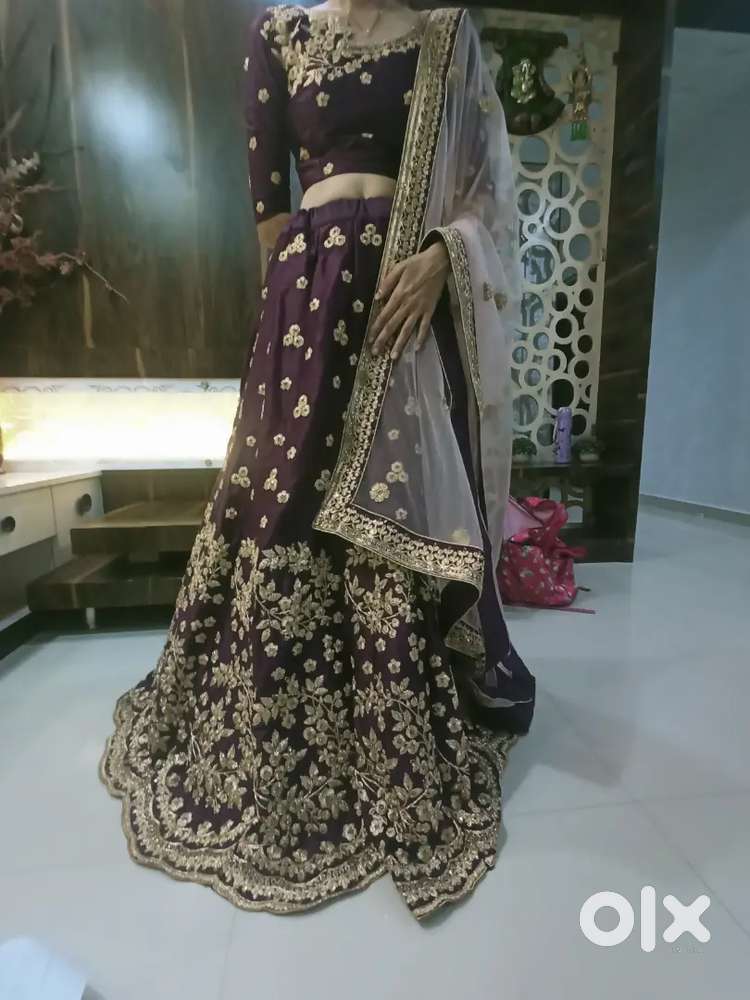 Purple chaniya choli for wedding