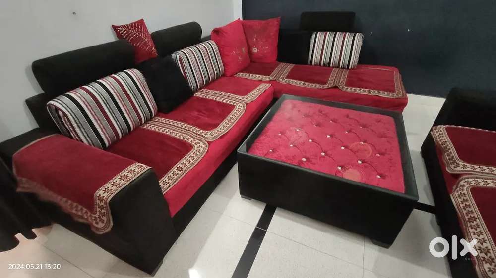 L shape sofa set