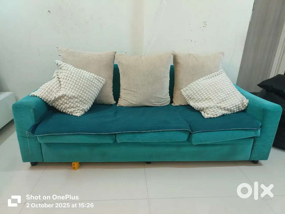 Cotton Fabric Sofa colour Toquise Blue