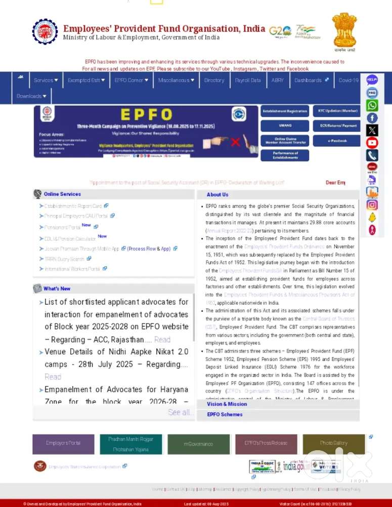 All types of EPFO service.