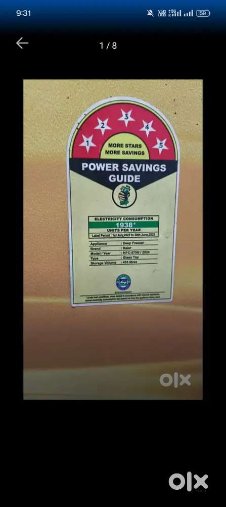 Haier deep freezer 465 liters