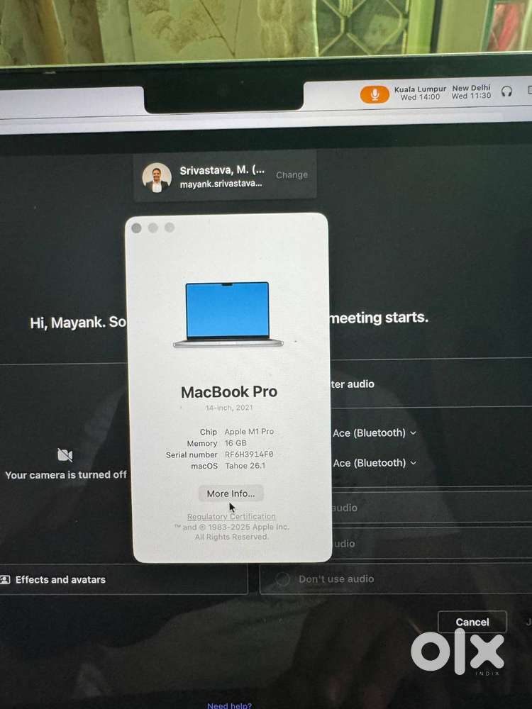 Super Clean Macbook M1 Pro for sale