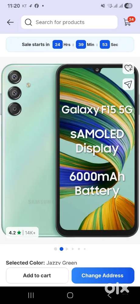 Samsung f 15 5g blue colour