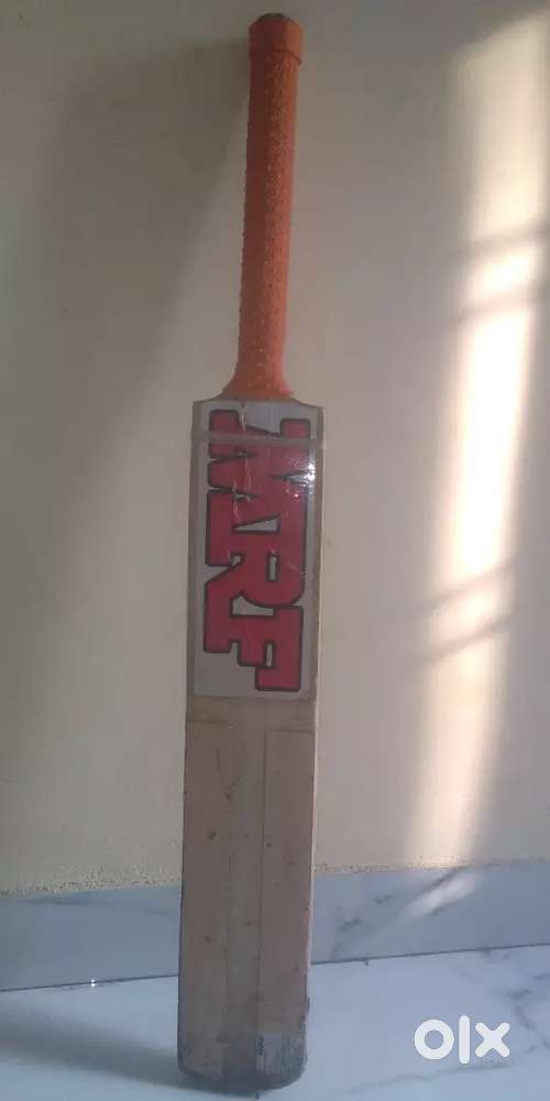 it has the sign and sticker of mrf with orange grip