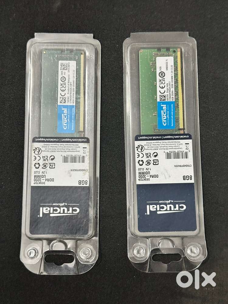 Crucial 8GB DDR4 3200MHz Desktop RAM x2 (16GB Total) – Brand New Packs