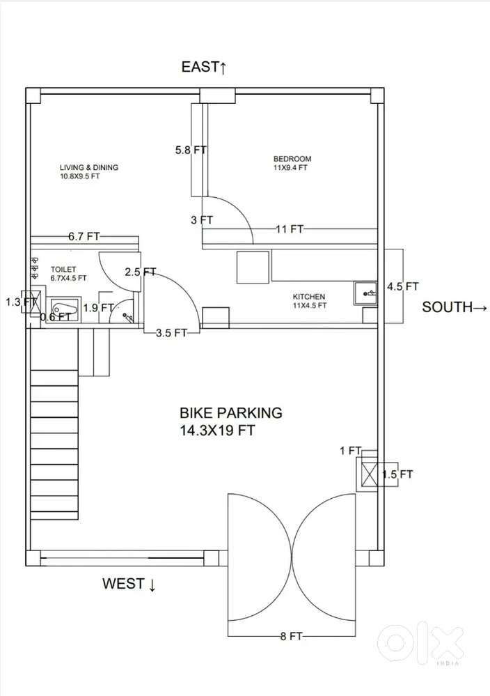 1BHK Washroom on Rent, Near Bus stand Kotla Phase 2, Dwarka Expressway